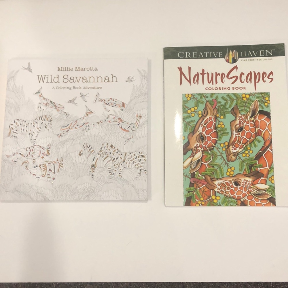 Two Adult Coloring Books Nature